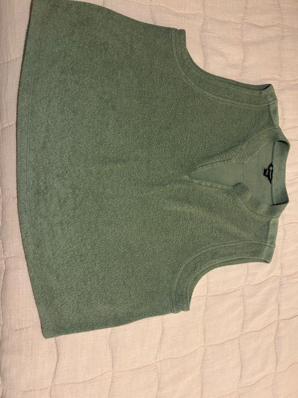 Sage green sherpa sleeveless top